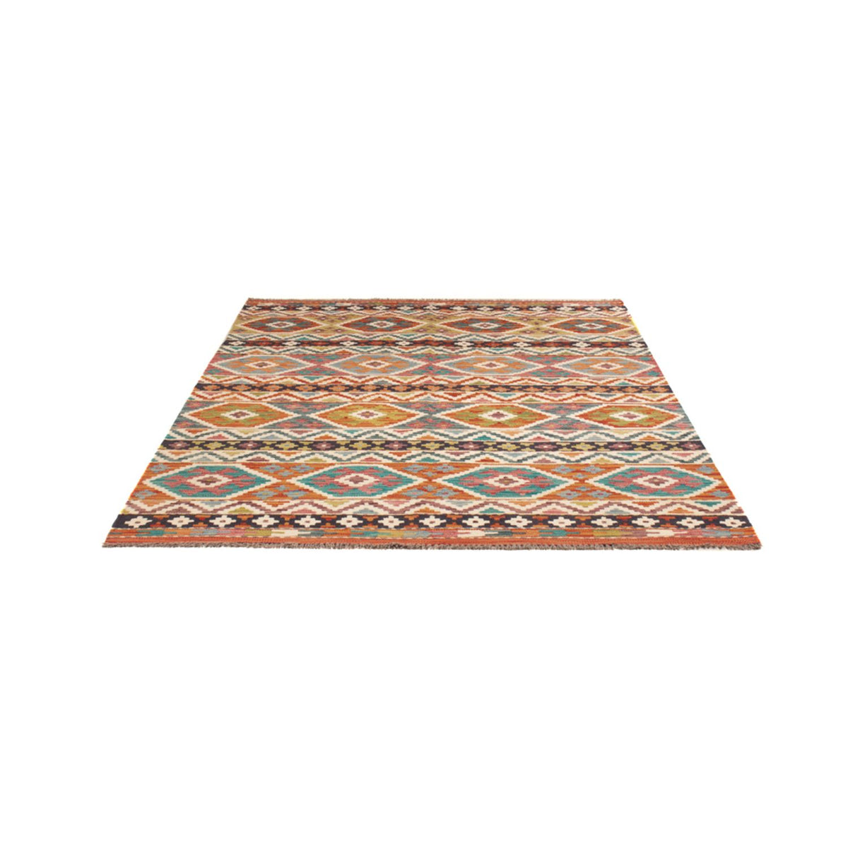 Tapis Kelim - Splash - 198 x 152 cm - multicolore