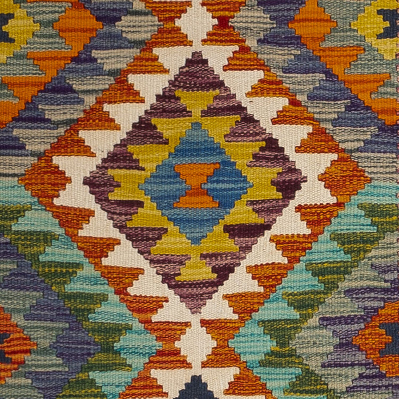 Tapis de couloir Tapis Kelim - Splash - 233 x 87 cm - multicolore