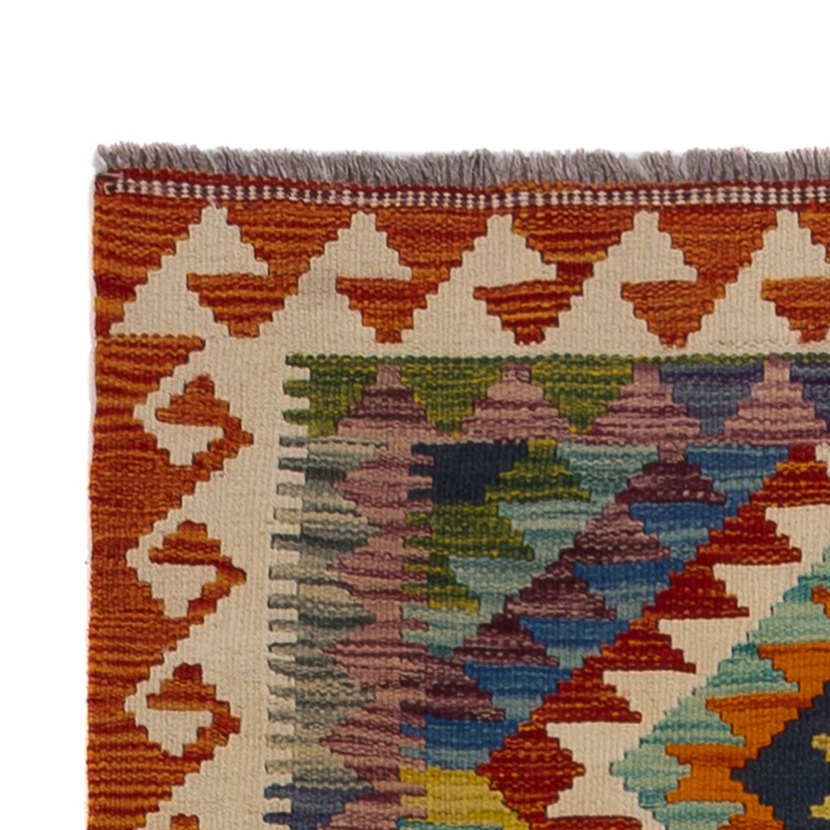 Tapis de couloir Tapis Kelim - Splash - 233 x 87 cm - multicolore