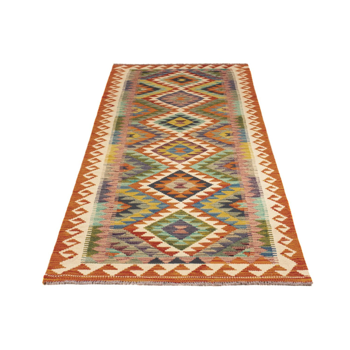 Tapis de couloir Tapis Kelim - Splash - 233 x 87 cm - multicolore