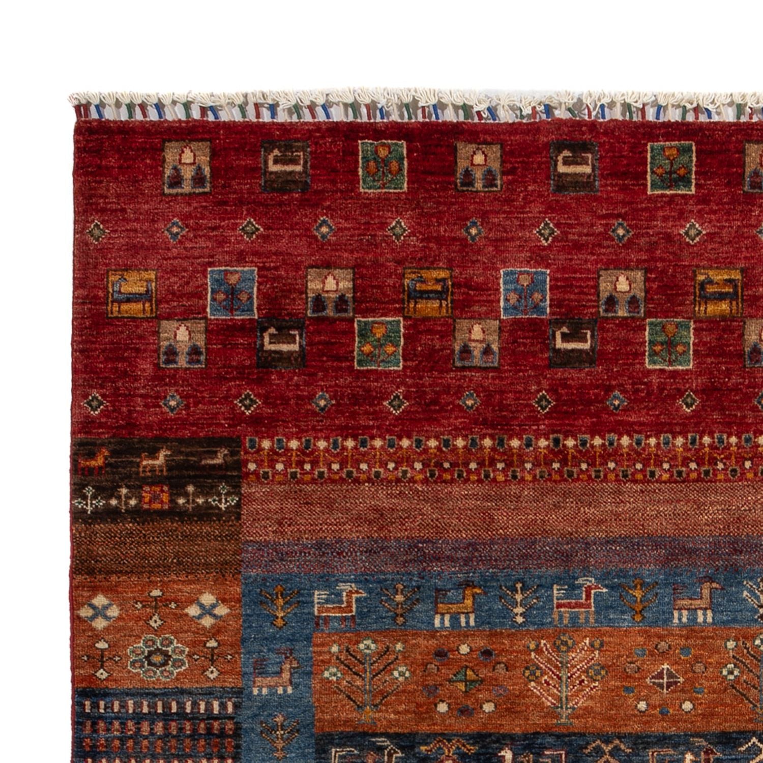 Tapis Gabbeh - Loribaft Persan - 244 x 176 cm - multicolore