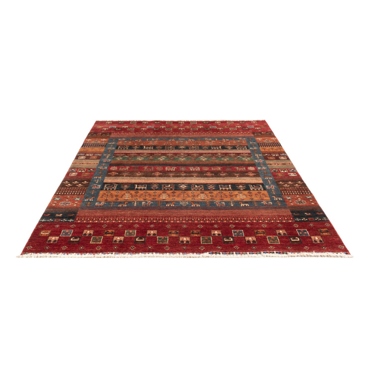 Tapis Gabbeh - Loribaft Persan - 244 x 176 cm - multicolore