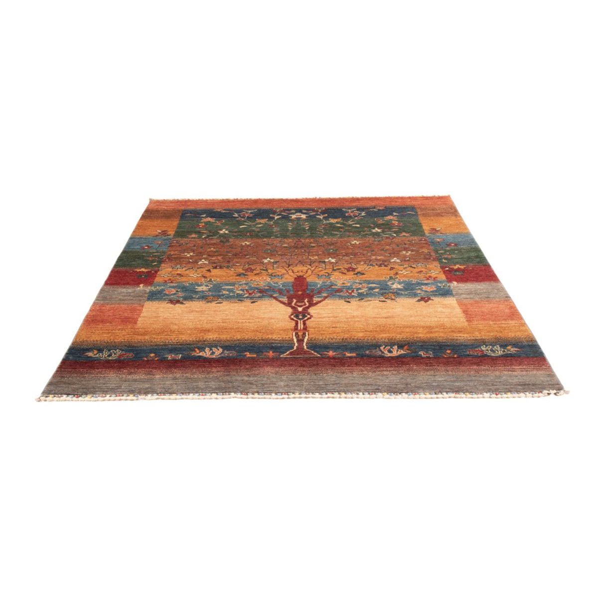 Tapis Gabbeh - Loribaft Persan - 193 x 158 cm - multicolore