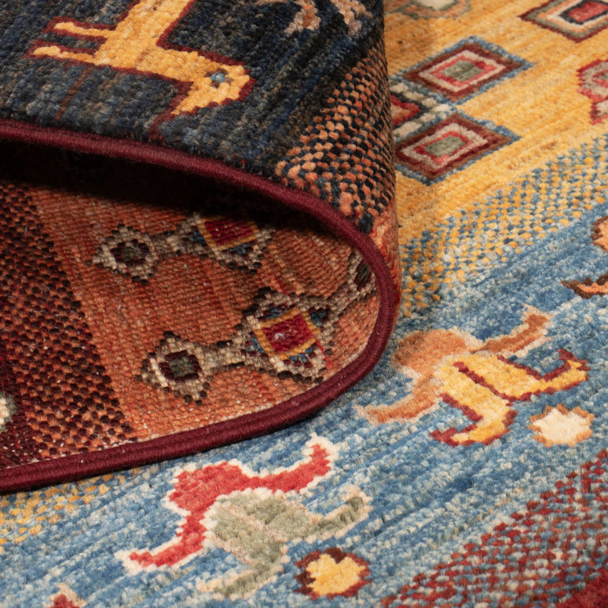 Tapis Gabbeh - Loribaft Persan - 148 x 105 cm - multicolore