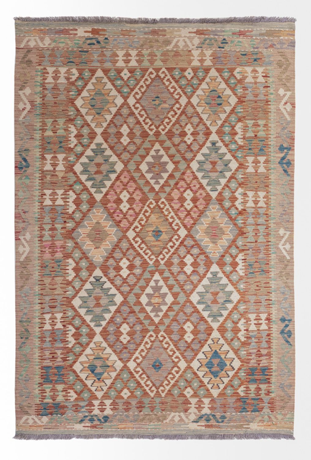 Tapis Kelim - Splash - 193 x 137 cm - multicolore