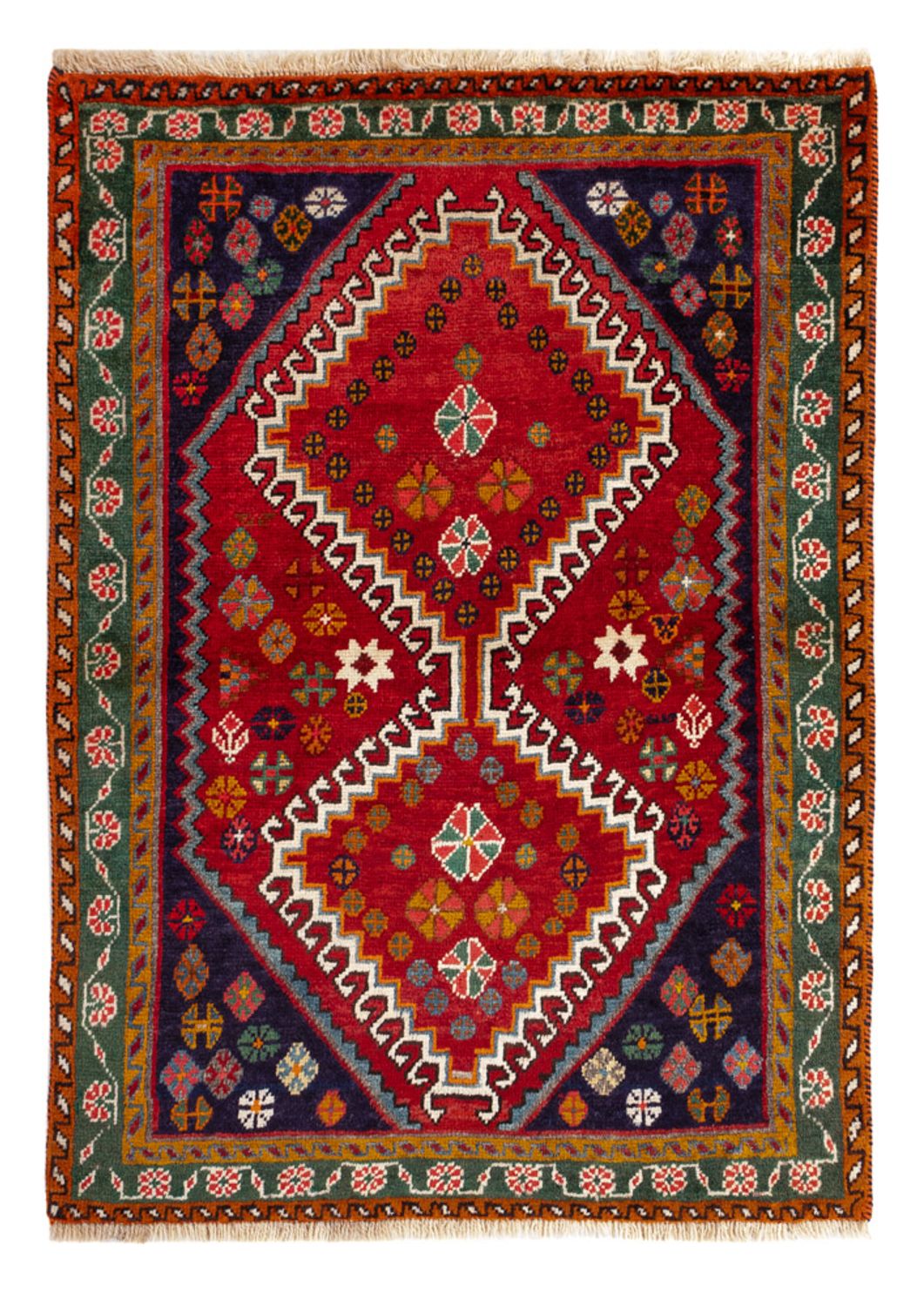 Tapis persan - Nomadic - 128 x 94 cm - rouge