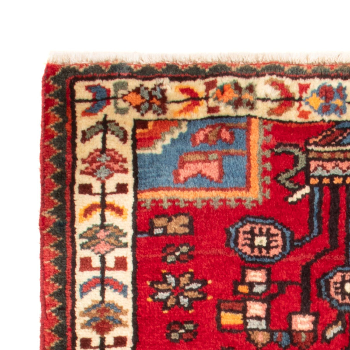 Tapis persan - Nomadic - 88 x 54 cm - rouge