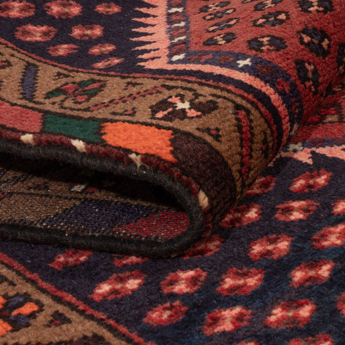 Tapis persan - Nomadic - 153 x 74 cm - rouge foncé