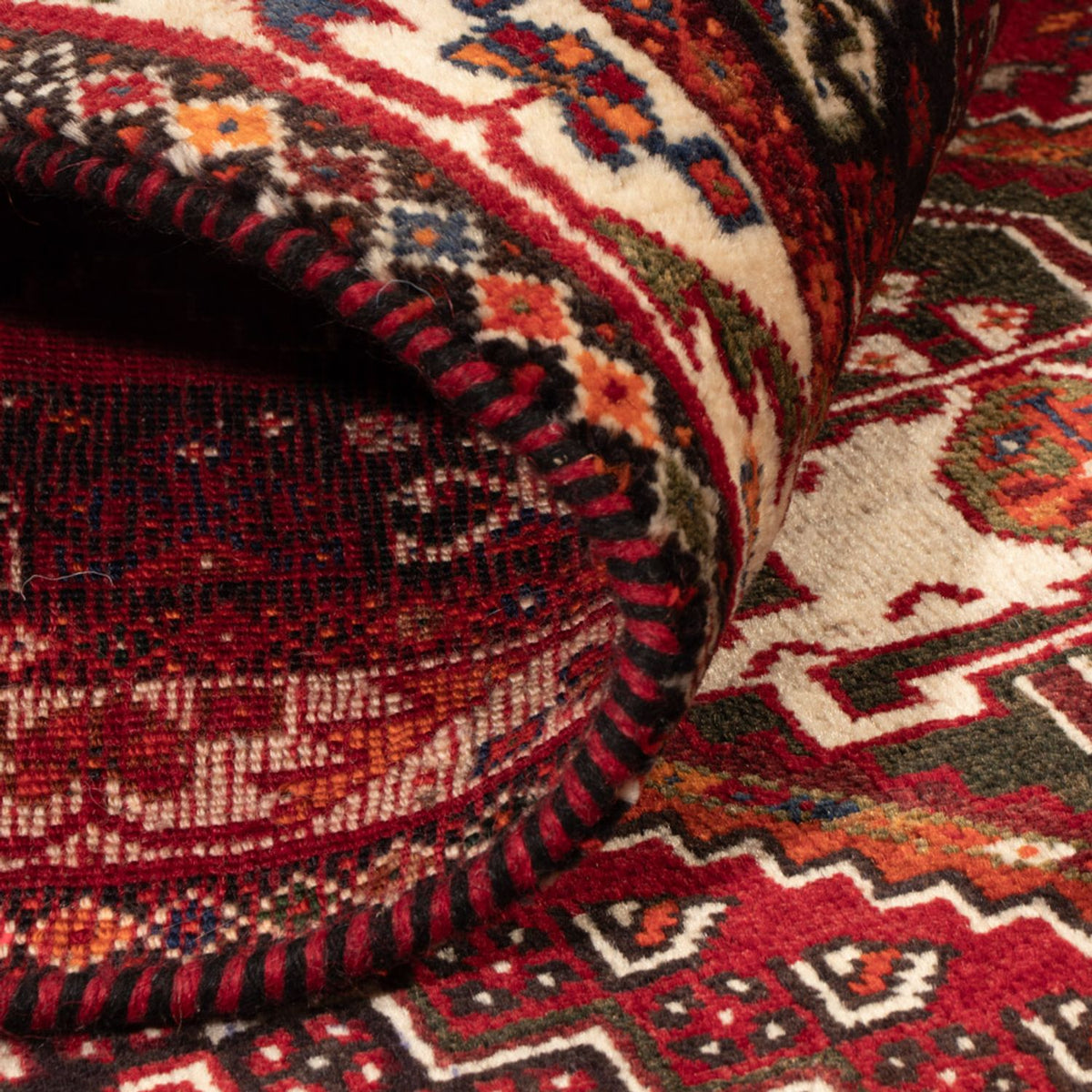 Tapis persan - Nomadic - 156 x 110 cm - rouge foncé