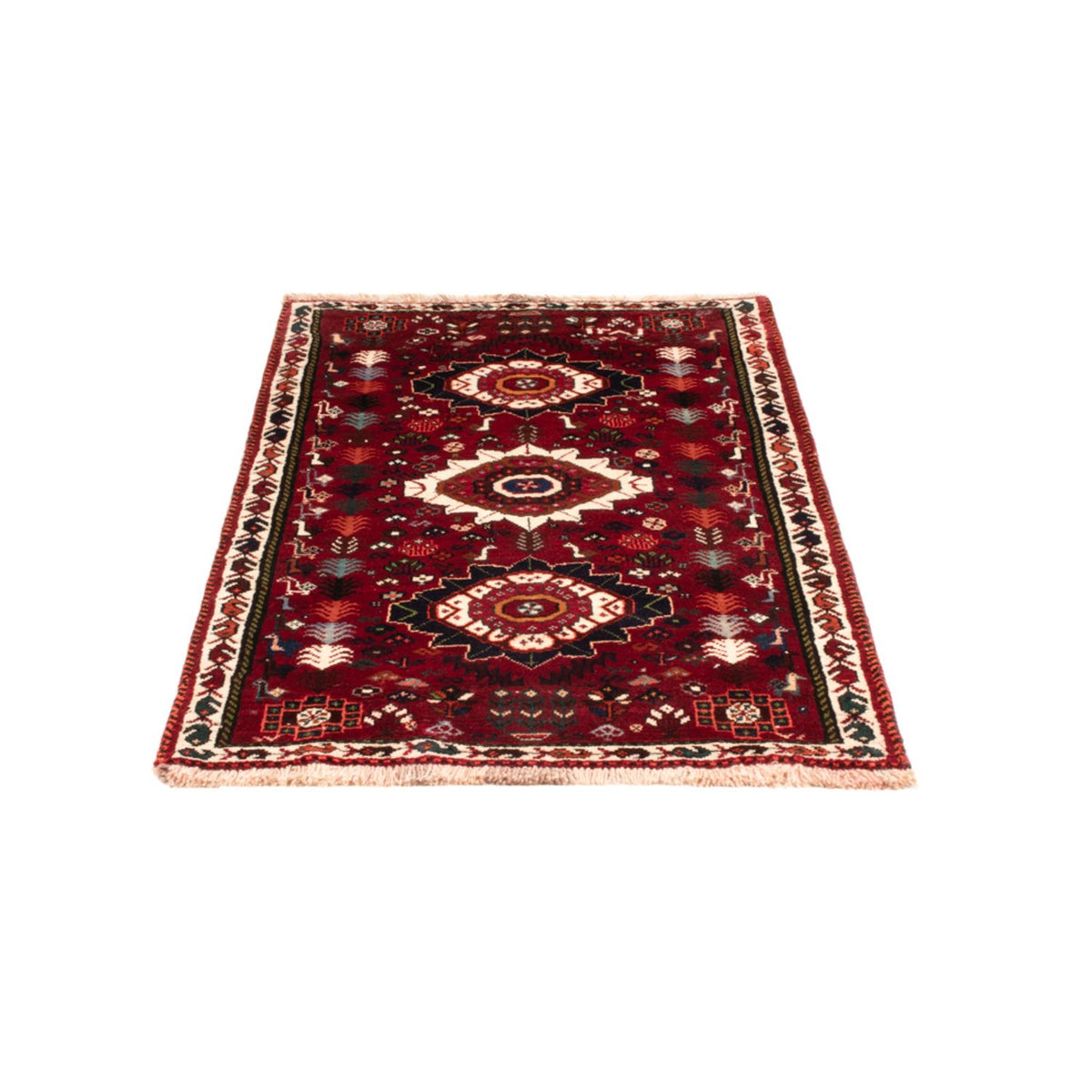 Tapis persan - Nomadic - 143 x 77 cm - rouge foncé