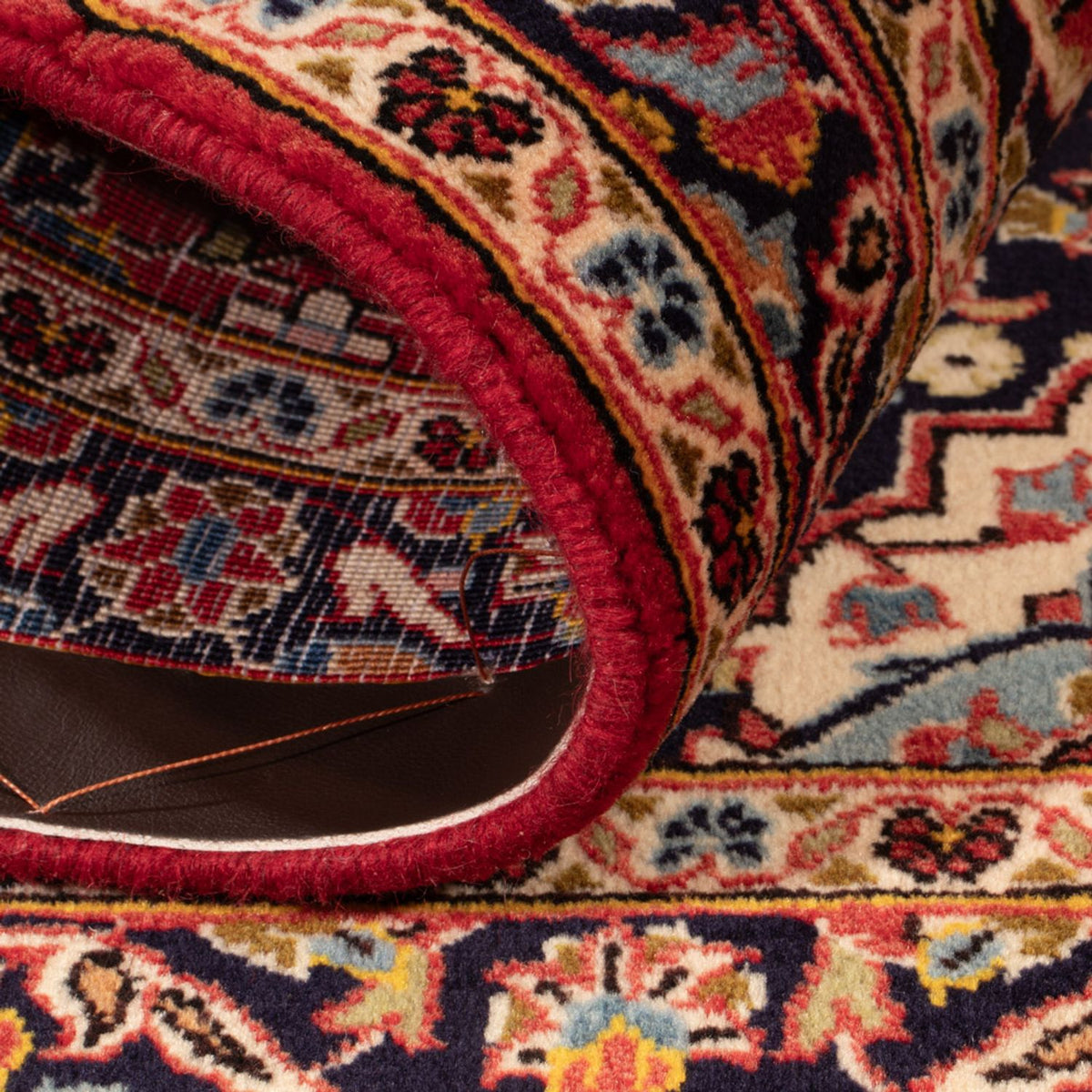 Tapis persan - Keshan - 111 x 69 cm - gris foncé