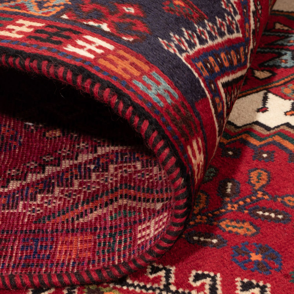 Tapis persan - Nomadic - 256 x 141 cm - rouge foncé