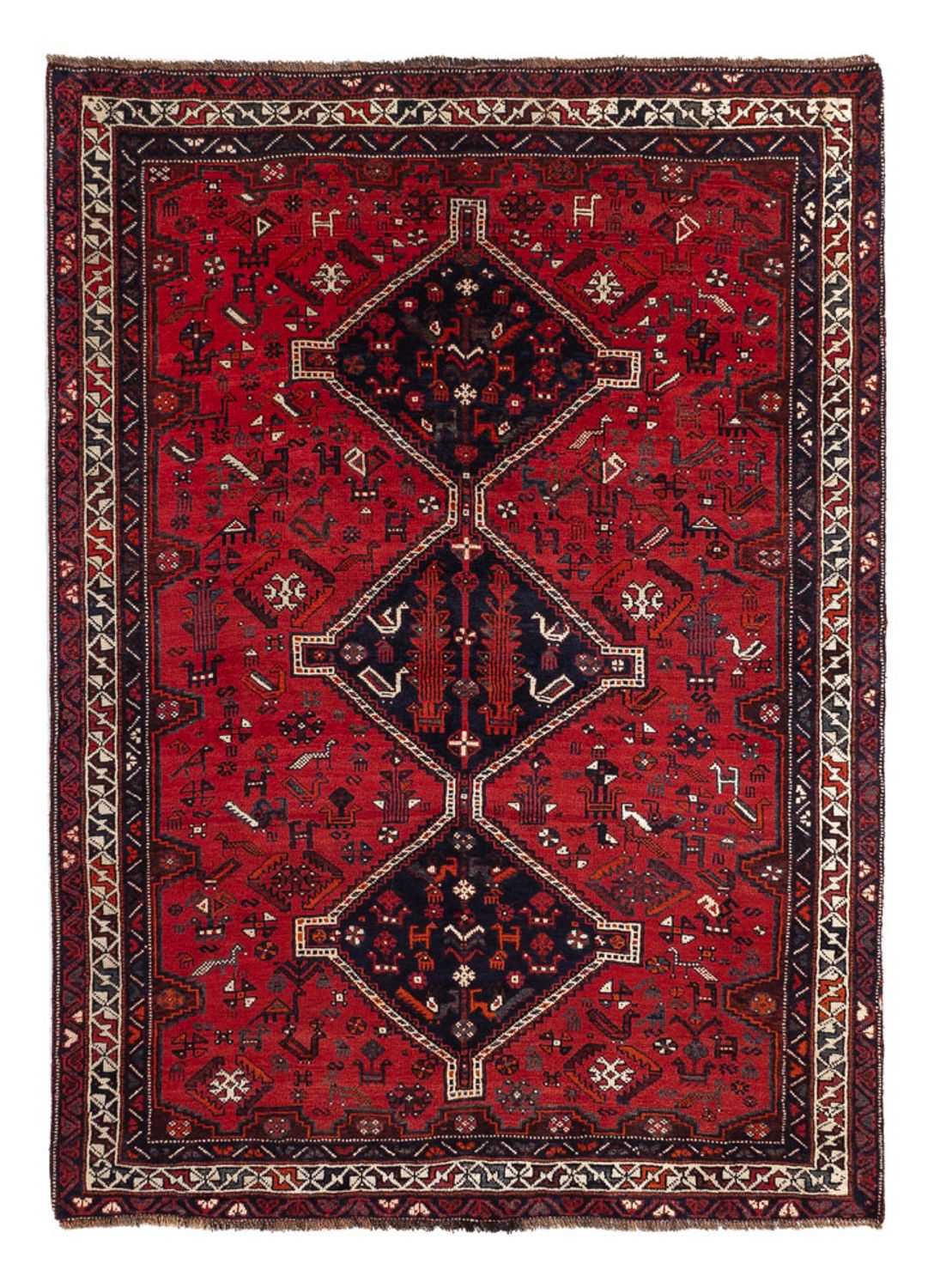 Tapis persan - Nomadic - 221 x 159 cm - rouge
