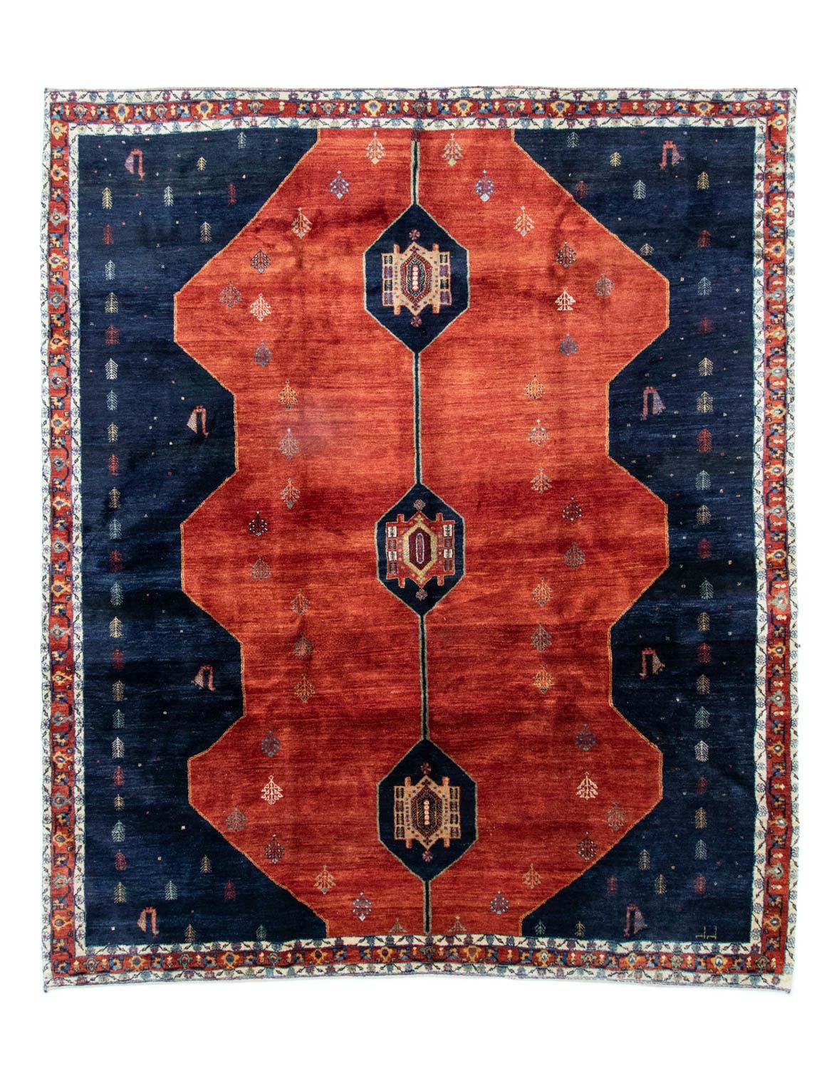 Tapis persan - Nomadic - 292 x 259 cm - bleu