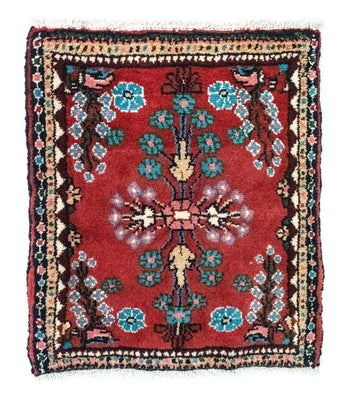 Tapis persan - Nomadic - 60 x 55 cm - rouge