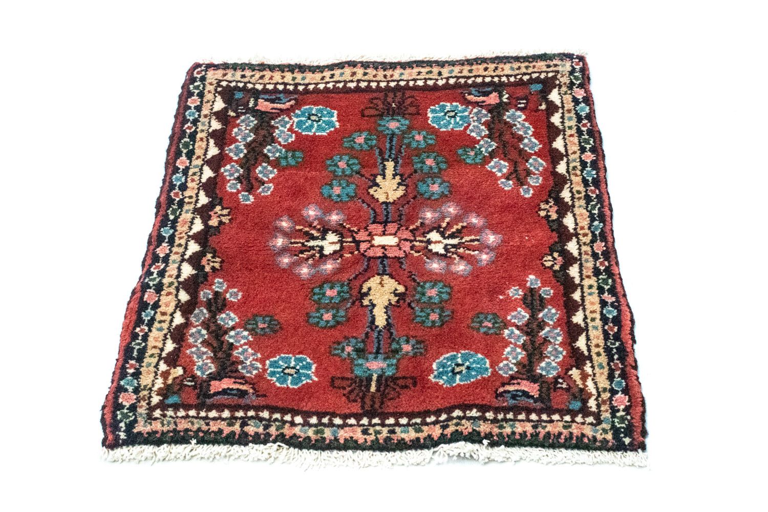 Tapis persan - Nomadic - 60 x 55 cm - rouge