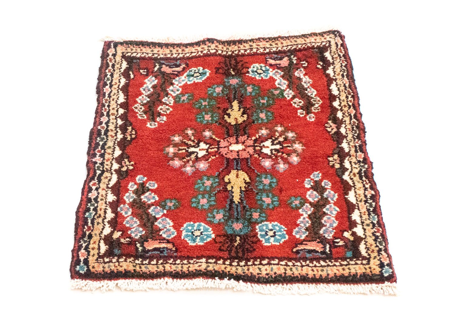 Tapis persan - Nomadic - 60 x 50 cm - rouge