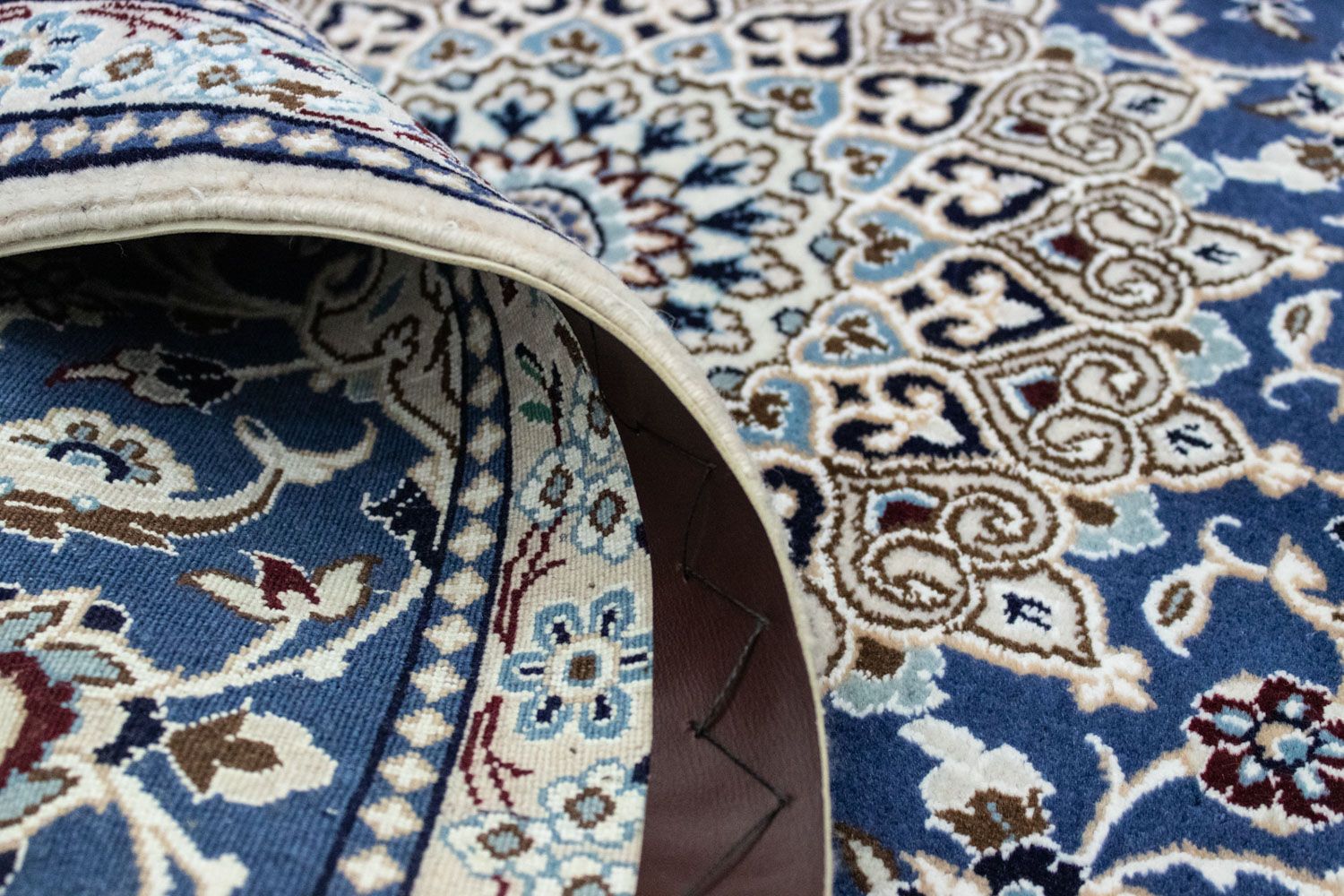 Tapis persan - Nain - 135 x 89 cm - bleu