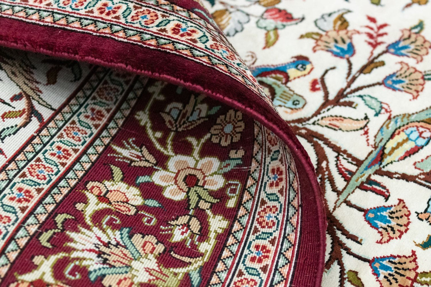 Tapis de Qom en soie Tapis 123x80cm - Tapis persan