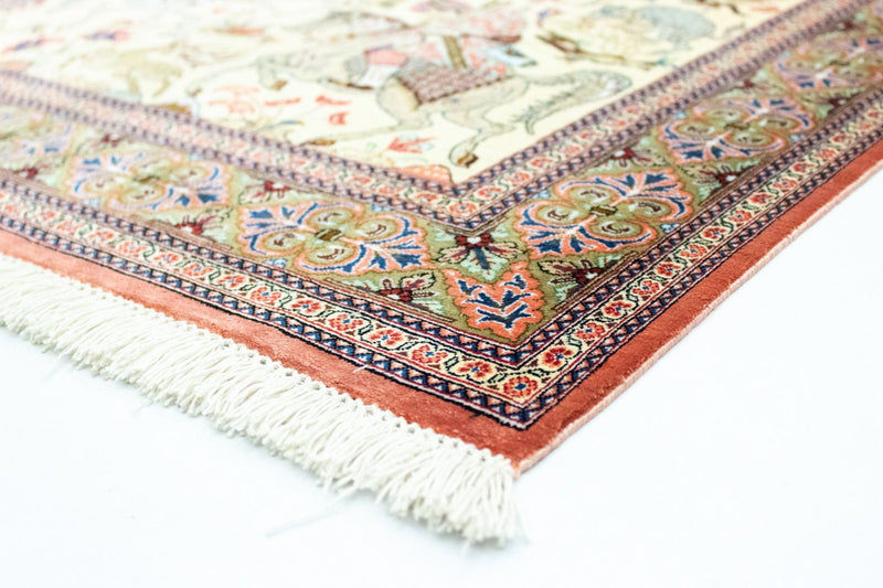 Tapis en soie - Ghom soie - Premium - 121 x 77 cm - beige