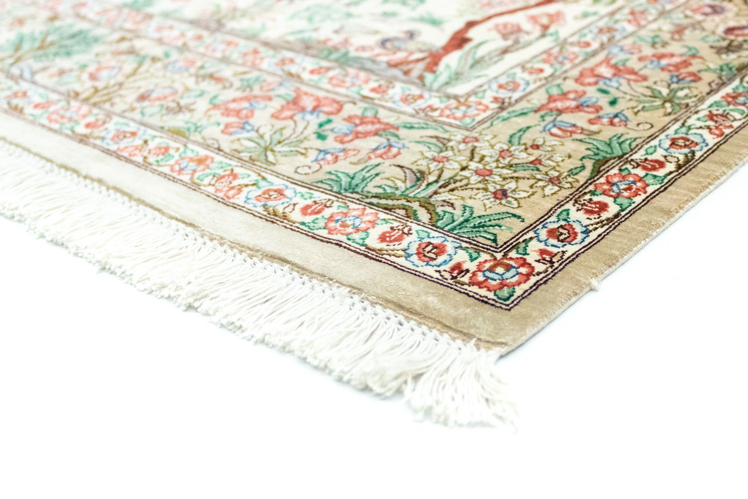 Tapis en soie - Ghom soie - Premium - 122 x 80 cm - beige