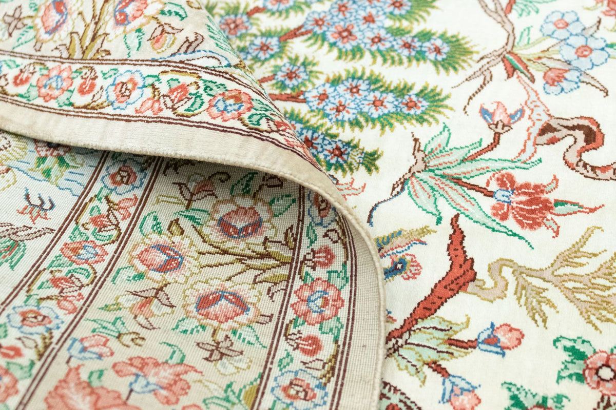 Tapis en soie - Ghom soie - Premium - 122 x 80 cm - beige