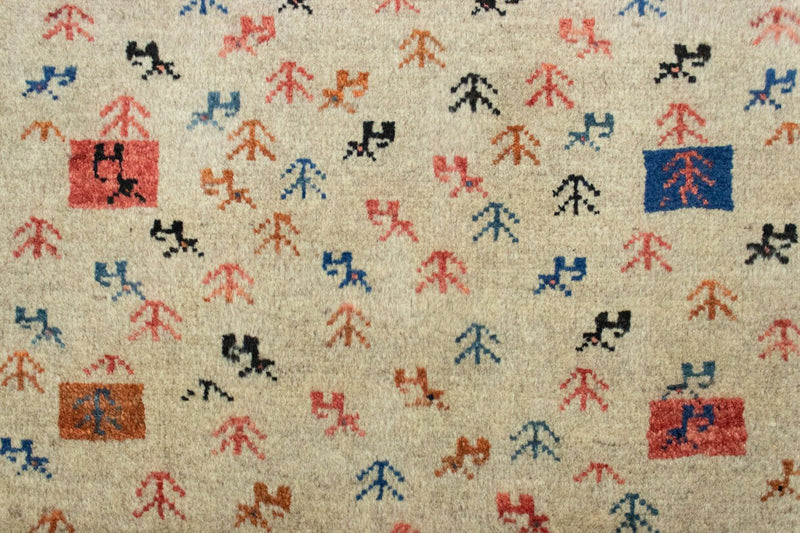 Tapis Gabbeh - Persan - 128 x 73 cm - beige