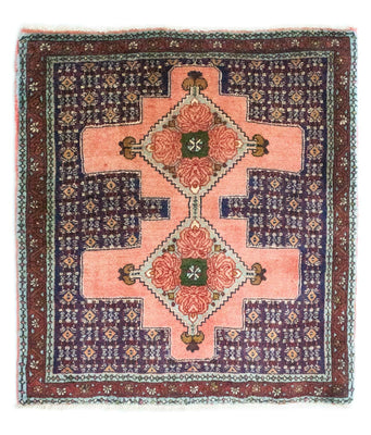 Tapis persan - Classique carré  - 77 x 73 cm - saumon