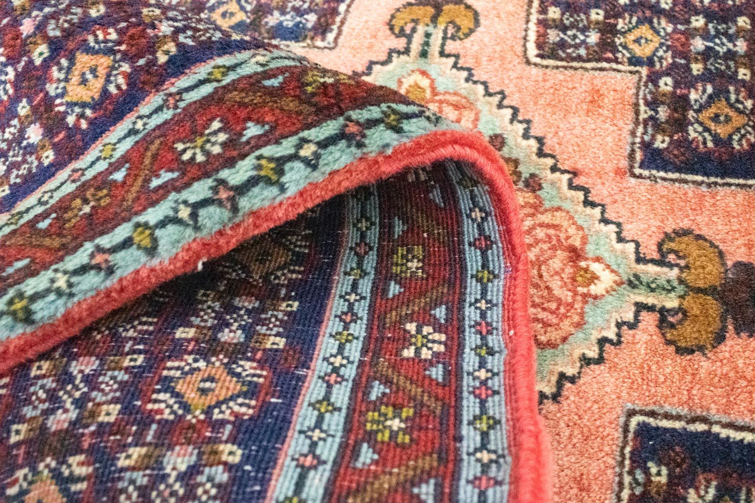 Tapis persan - Classique carré  - 77 x 73 cm - saumon