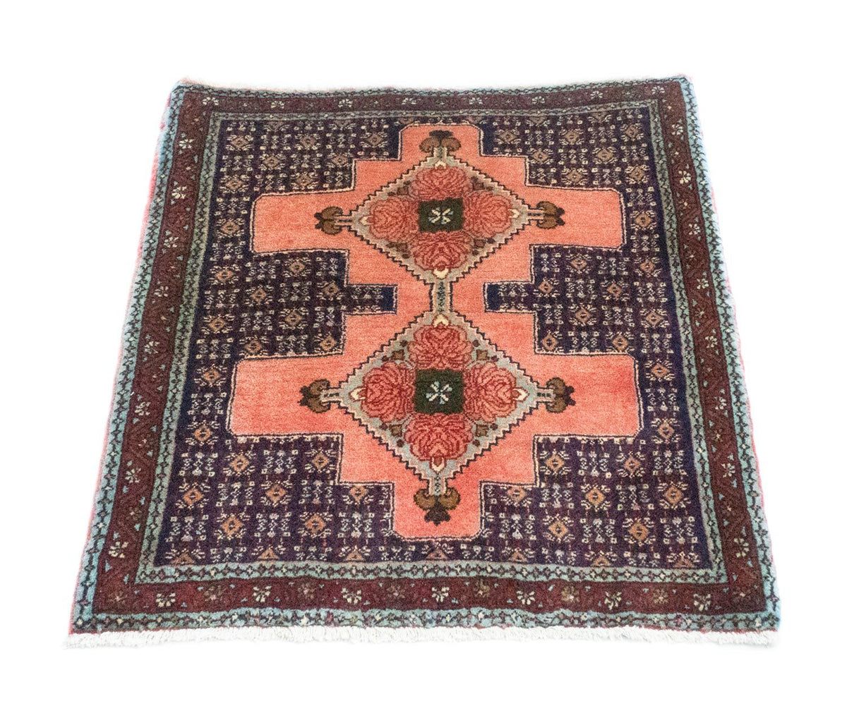 Tapis persan - Classique carré  - 77 x 73 cm - saumon