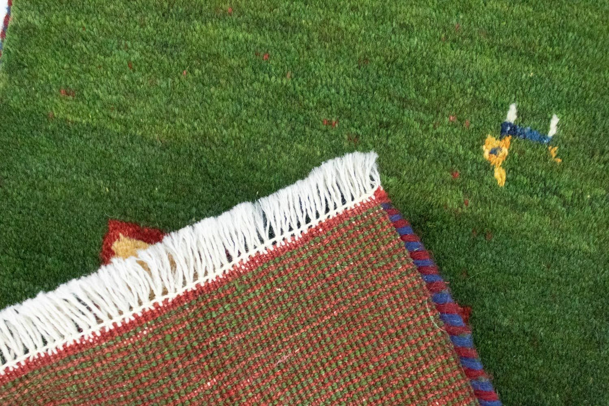 Tapis Gabbeh - Persan - 60 x 40 cm - vert