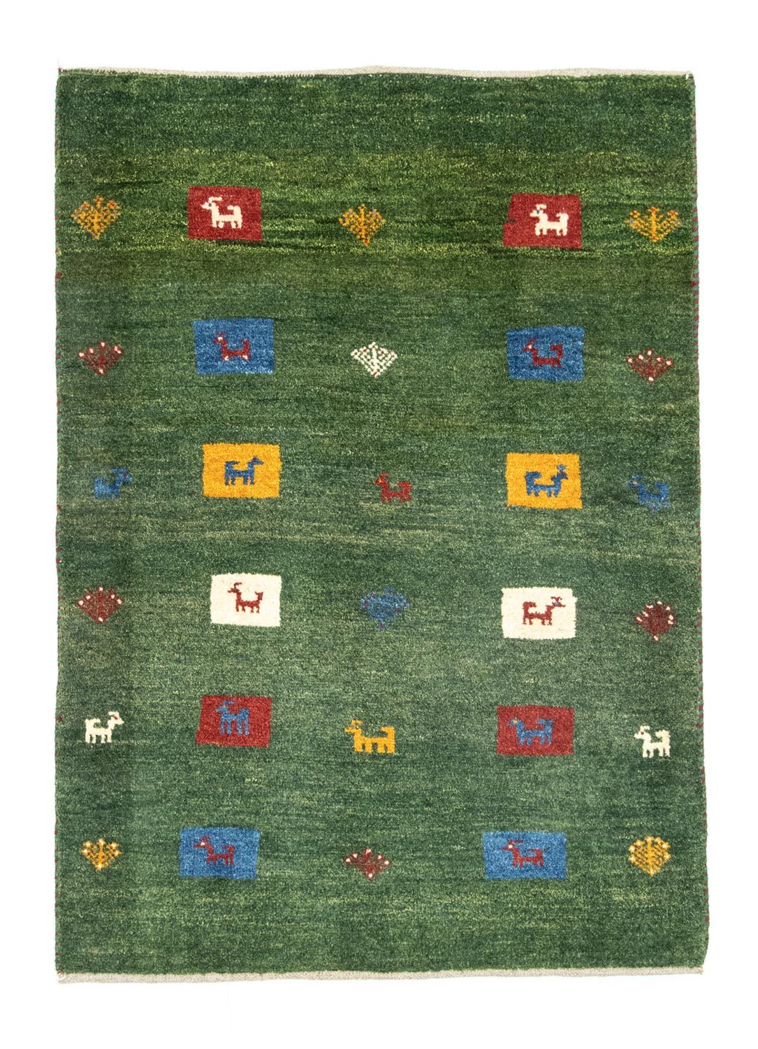 Tapis Gabbeh - Persan - 128 x 92 cm - vert