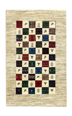 Tapis Gabbeh - Loribaft Persan - 124 x 83 cm - colorée