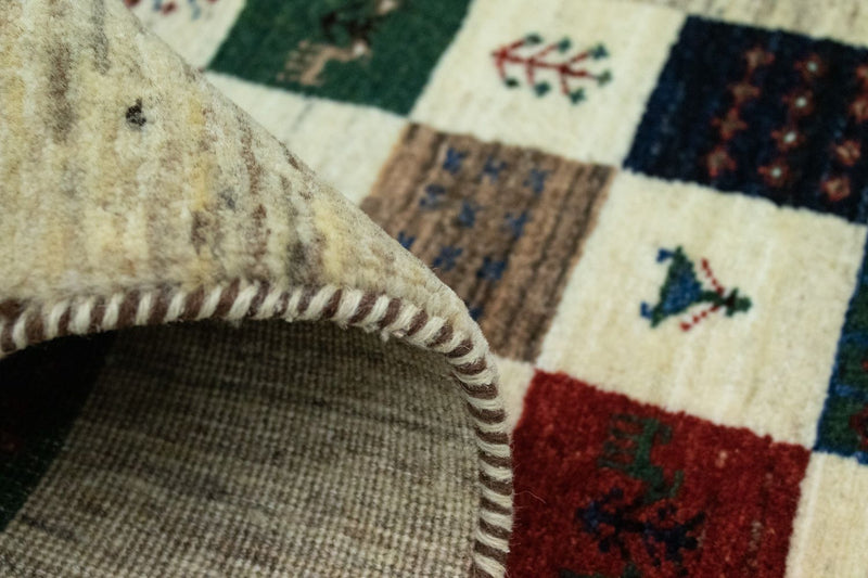 Tapis Gabbeh - Loribaft Persan - 124 x 83 cm - colorée