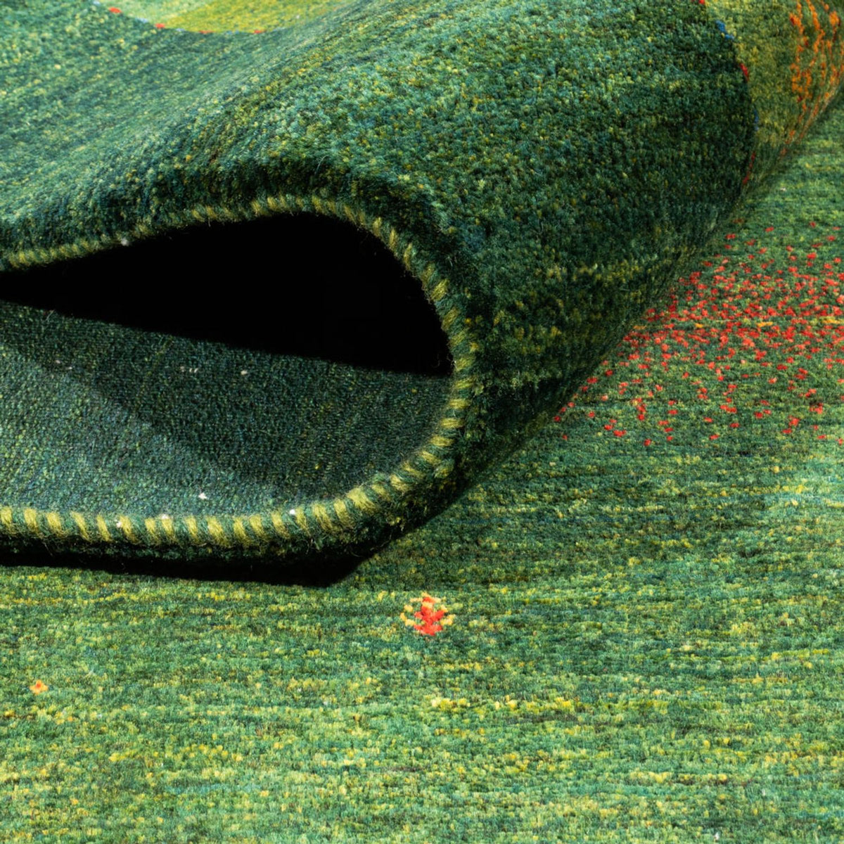 Tapis Gabbeh - Loribaft Persan - 245 x 175 cm - vert