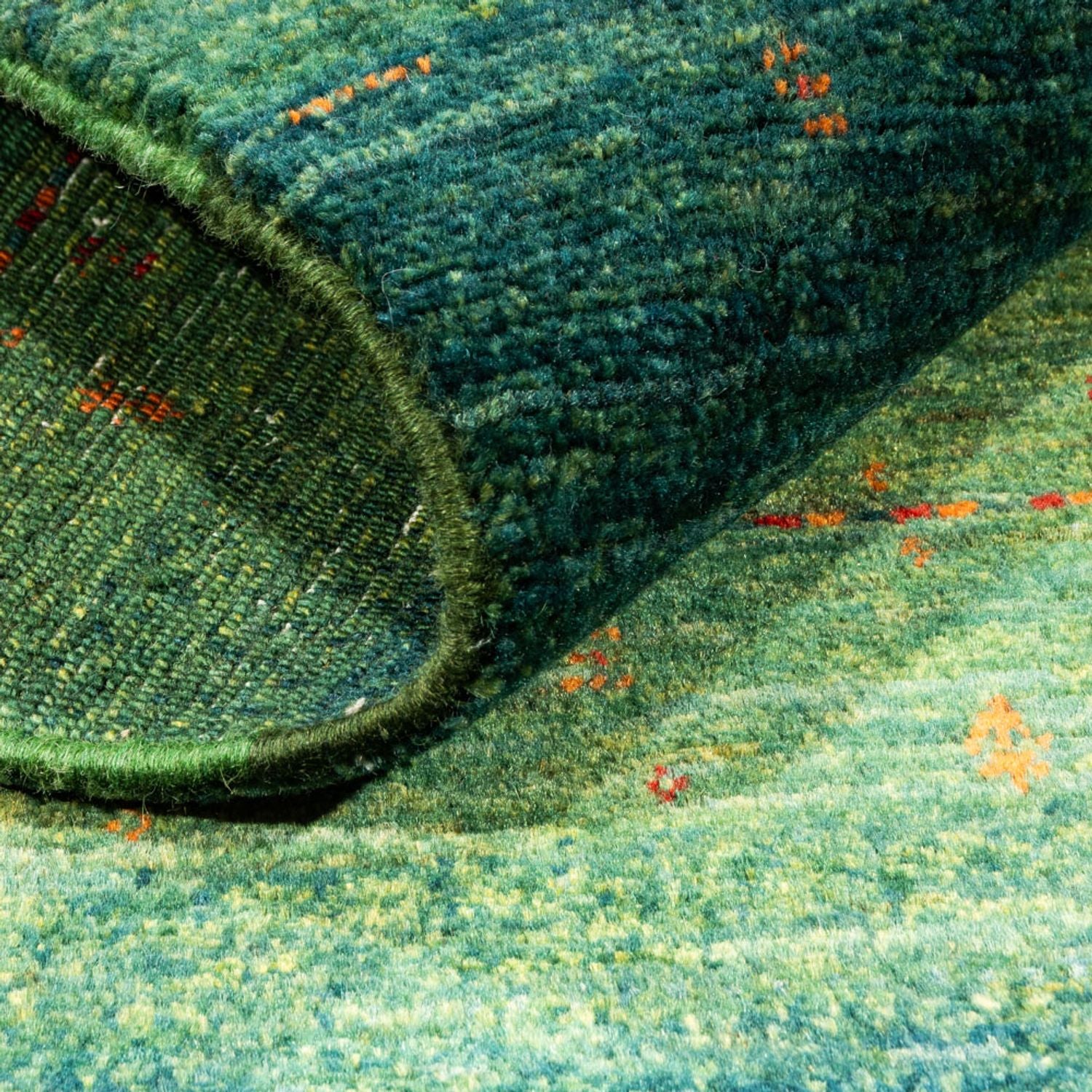 Tapis Gabbeh - Loribaft Persan - 152 x 107 cm - vert