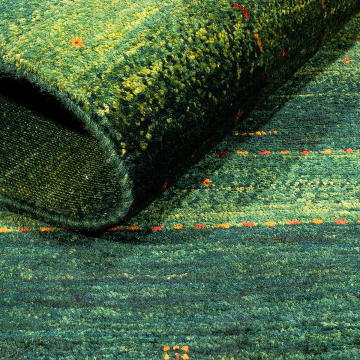 Tapis Gabbeh - Loribaft Persan - 134 x 85 cm - vert