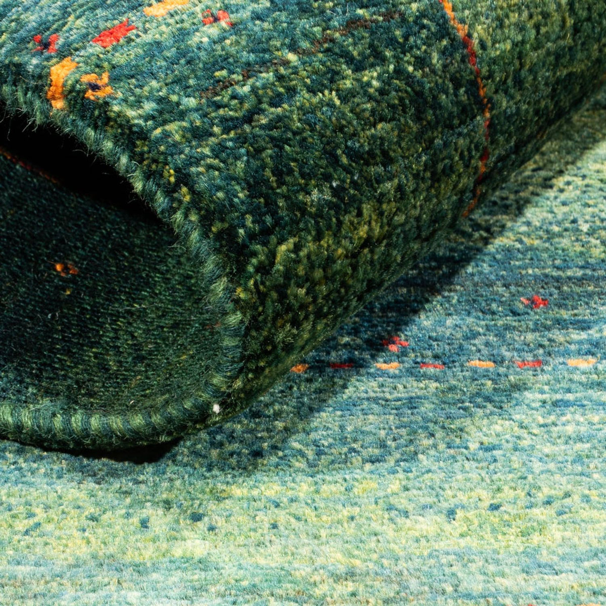 Tapis Gabbeh - Loribaft Persan - 135 x 83 cm - vert