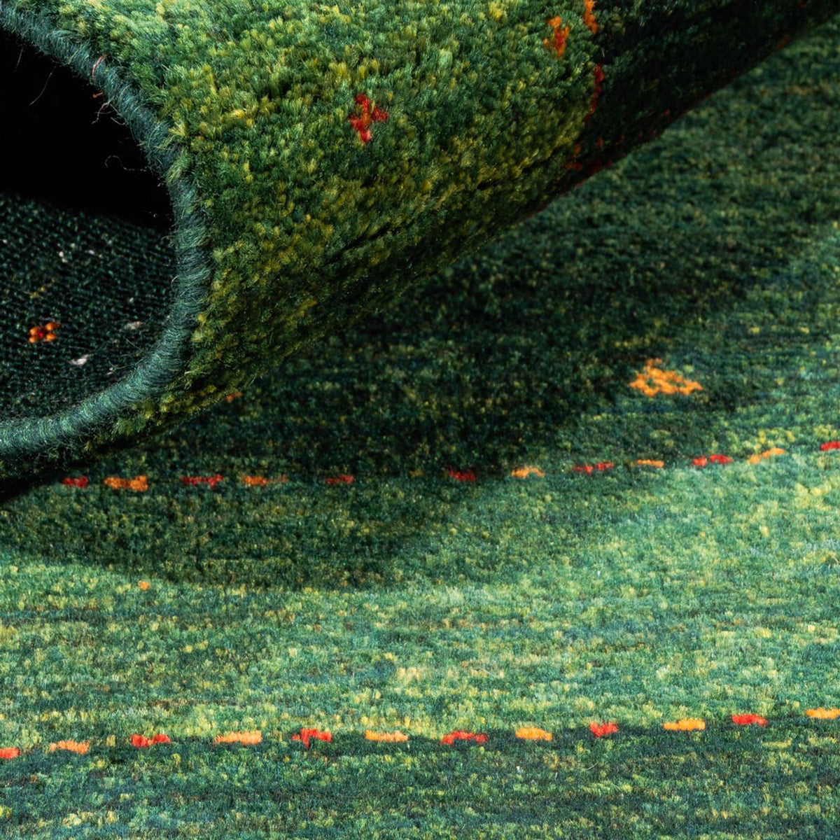 Tapis Gabbeh - Loribaft Persan - 115 x 86 cm - vert