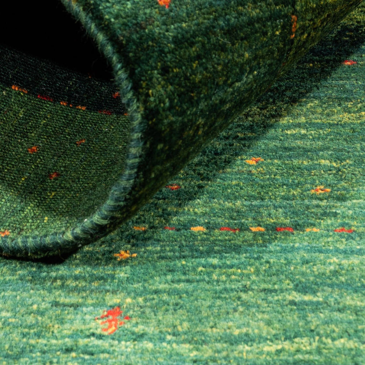 Tapis Gabbeh - Loribaft Persan - 136 x 84 cm - vert