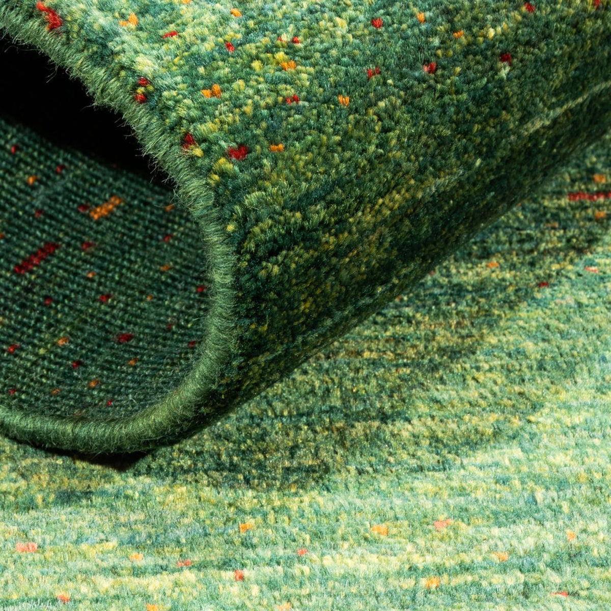 Tapis Gabbeh - Loribaft Persan - 140 x 70 cm - vert