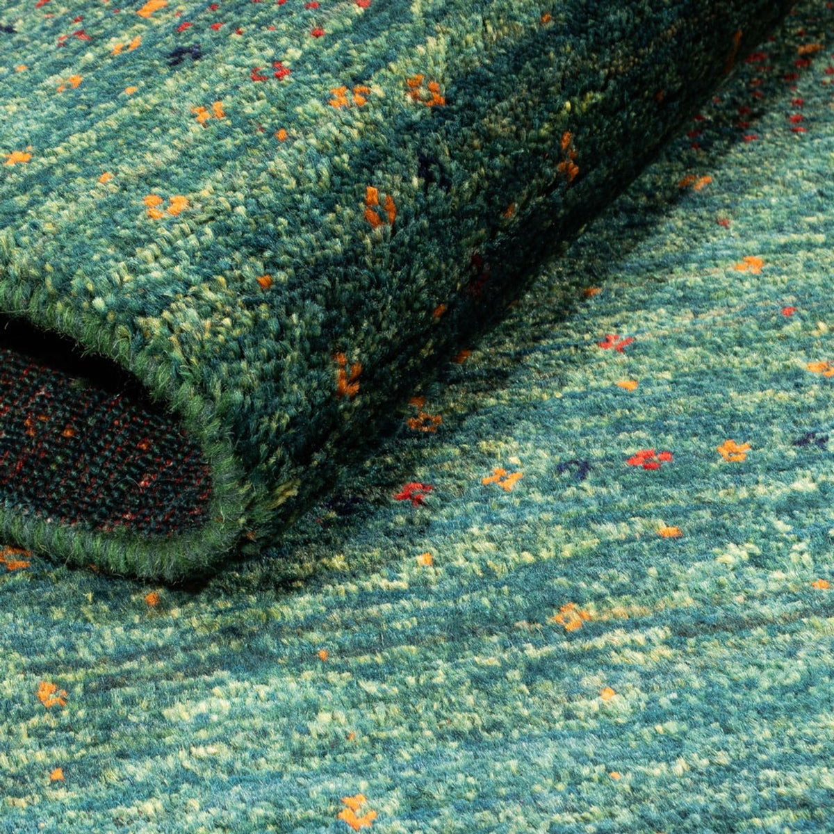 Tapis Gabbeh - Loribaft Persan - 124 x 87 cm - vert