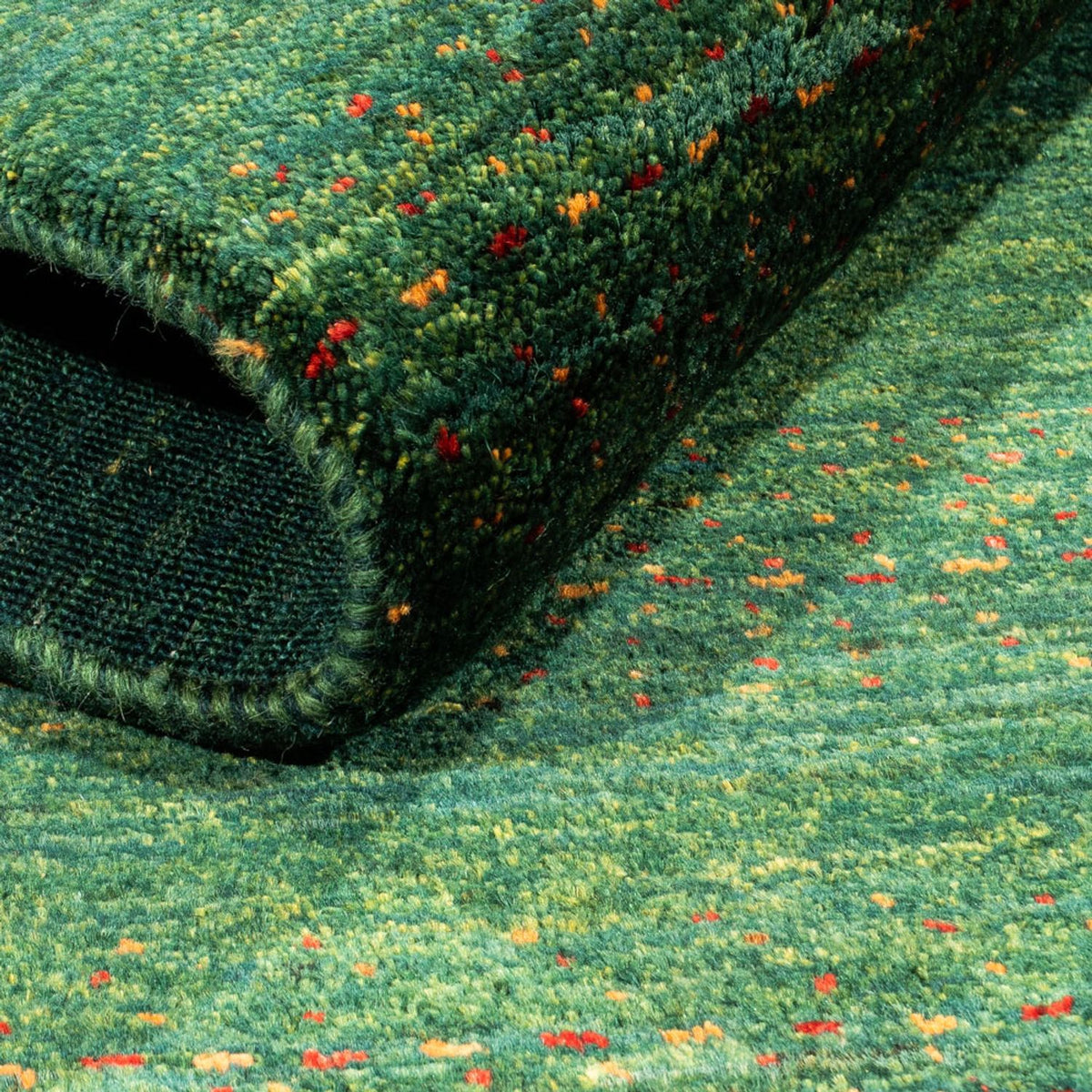 Tapis Gabbeh - Loribaft Persan - 126 x 78 cm - vert