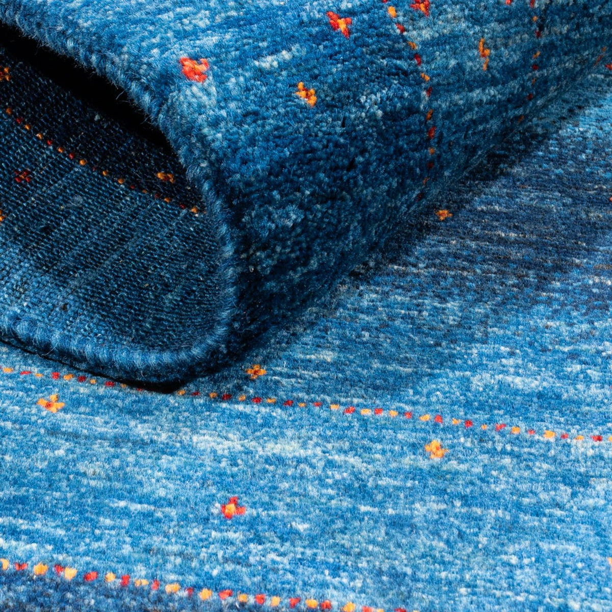 Tapis Gabbeh - Loribaft Persan - 129 x 85 cm - bleu