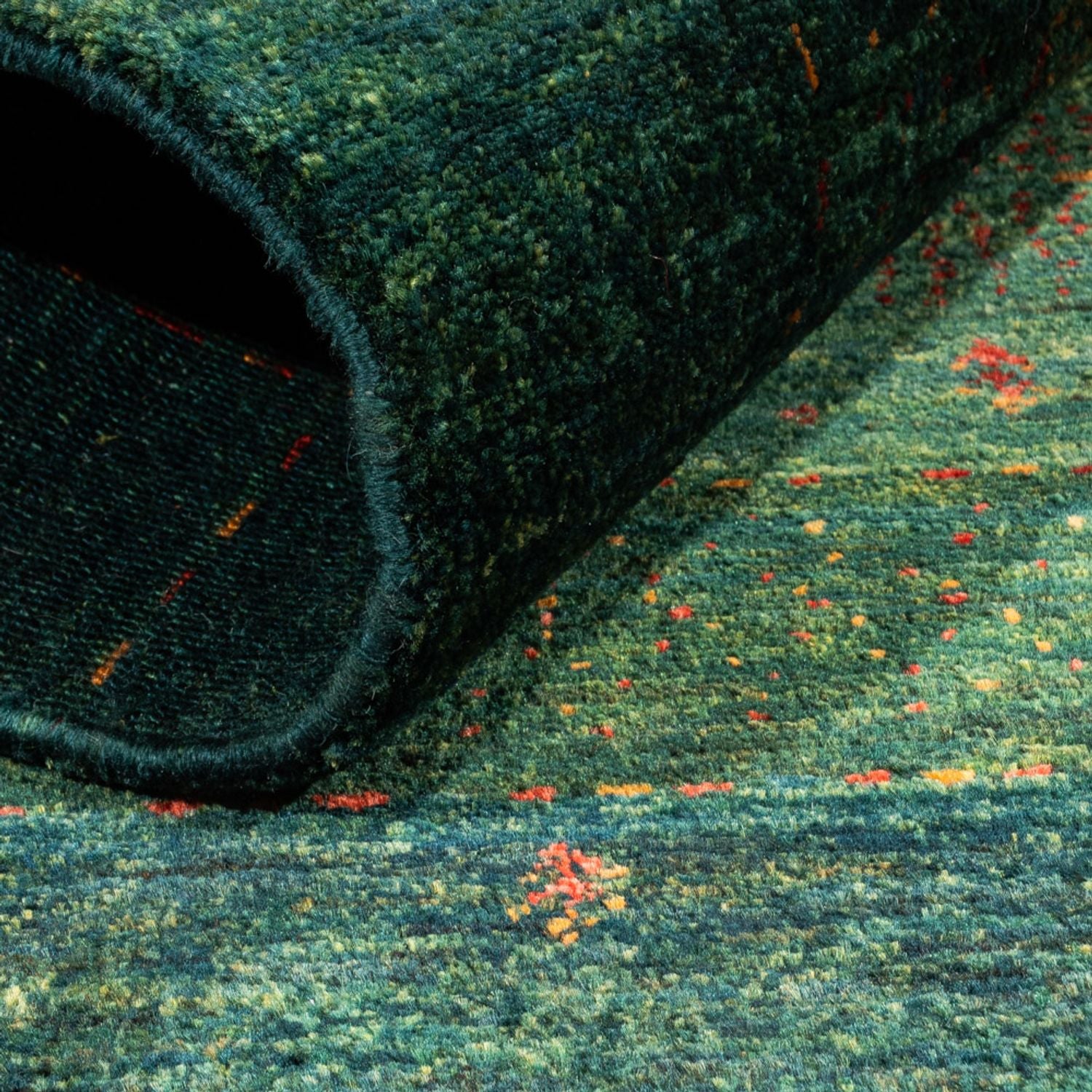 Tapis Gabbeh - Loribaft Persan - 132 x 85 cm - vert