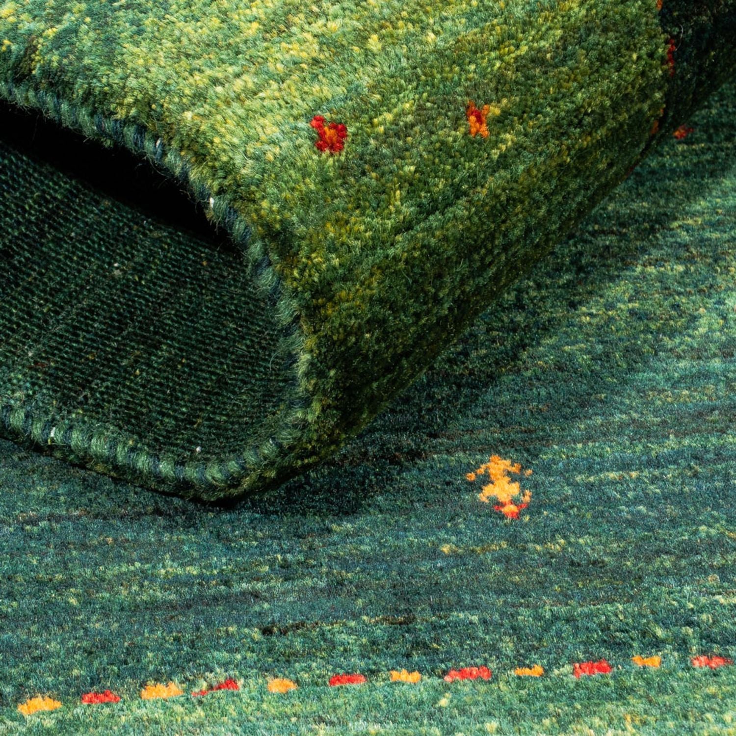 Tapis Gabbeh - Loribaft Persan - 128 x 80 cm - vert