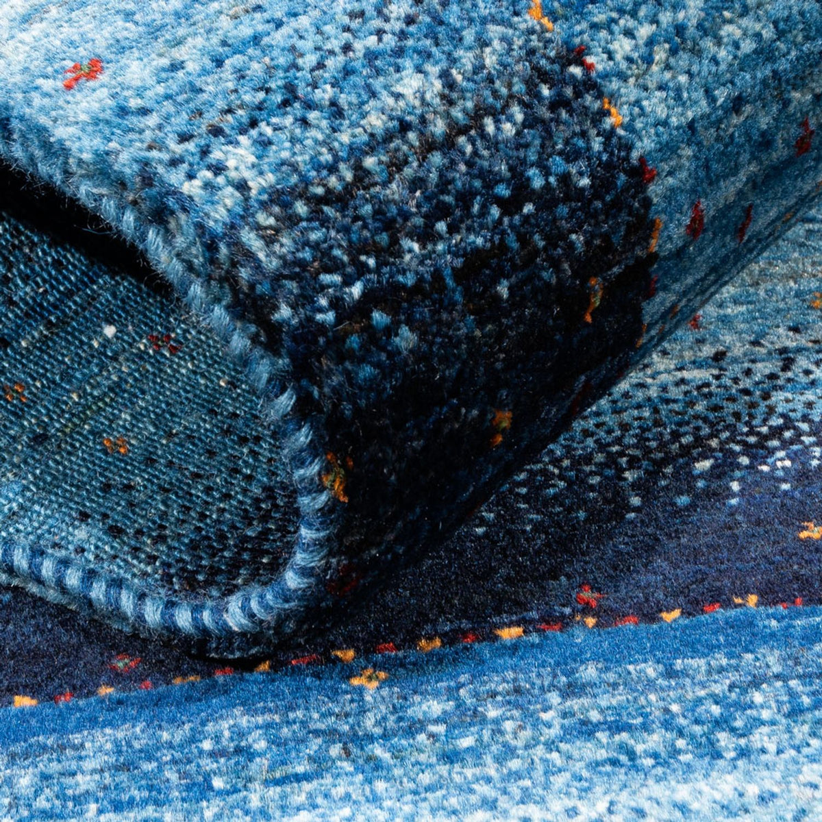 Tapis Gabbeh - Loribaft Persan - 129 x 84 cm - bleu