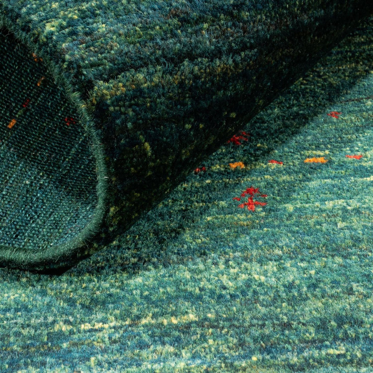 Tapis Gabbeh - Loribaft Persan - 125 x 82 cm - vert