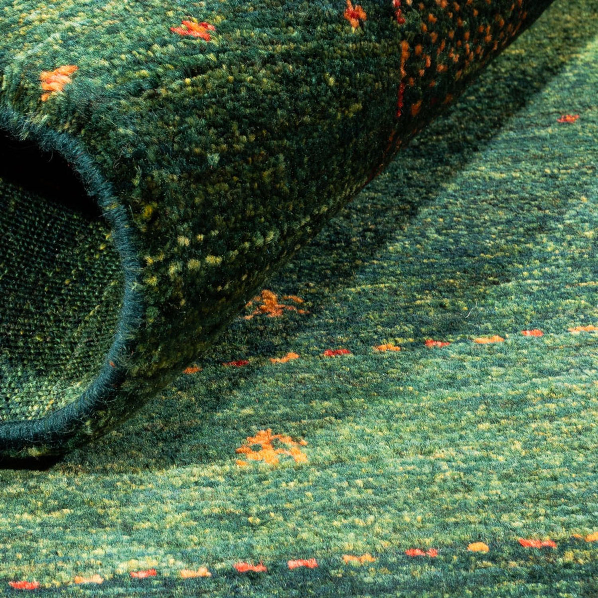 Tapis Gabbeh - Loribaft Persan - 121 x 85 cm - vert