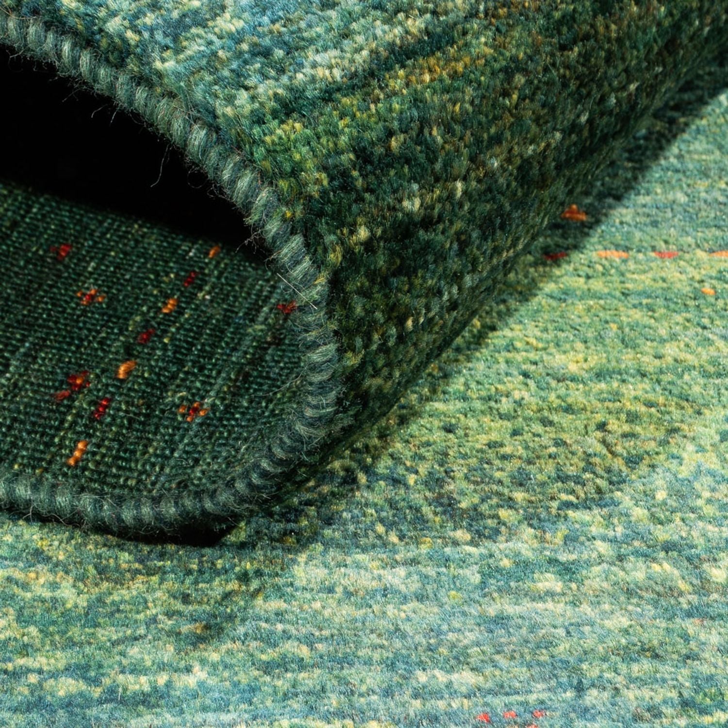 Tapis Gabbeh - Loribaft Persan - 125 x 85 cm - vert